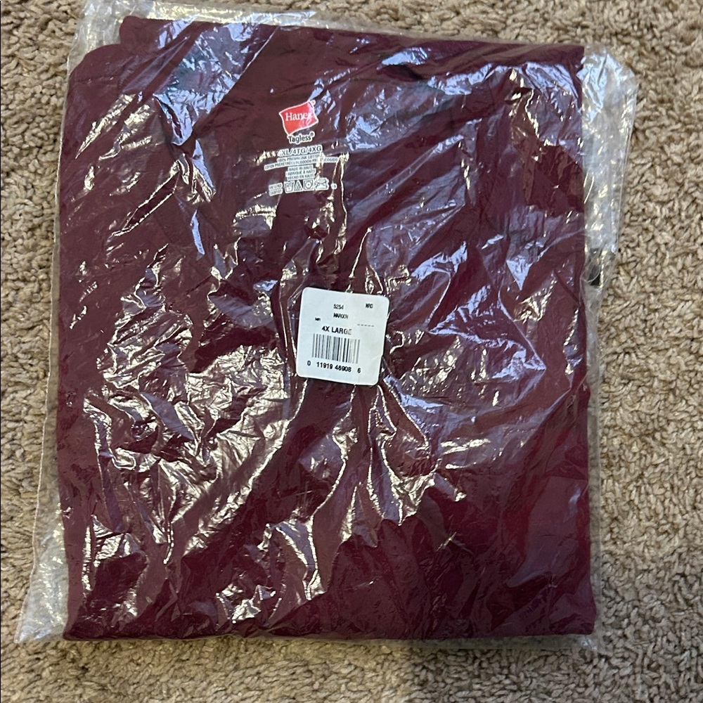 Hanes Deep Red Tagless Tee